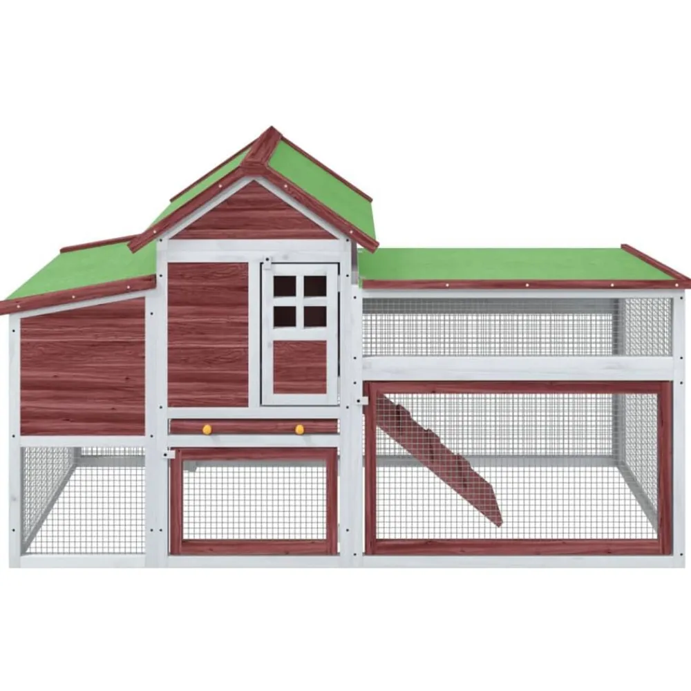 vidaXL Gallinero madera maciza de pino color 186,5x58,5x113 cm Moca Clearance