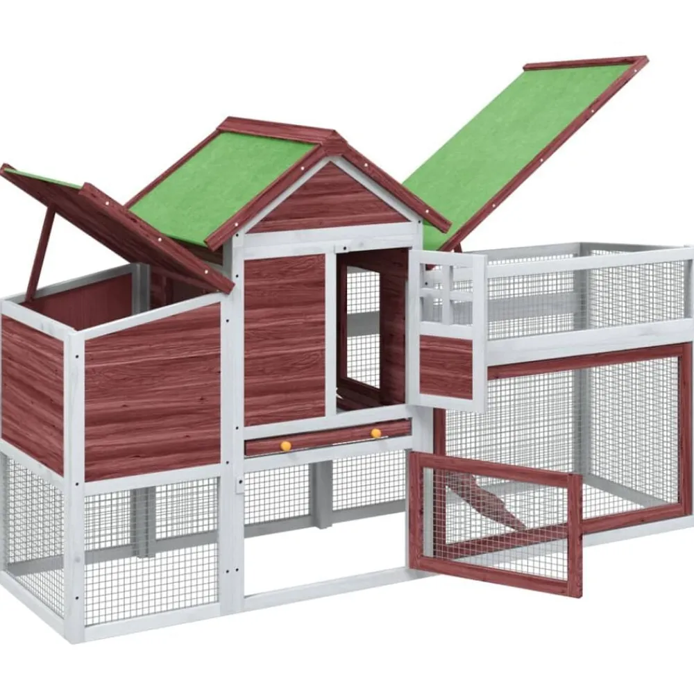 vidaXL Gallinero madera maciza de pino color 186,5x58,5x113 cm Moca Clearance