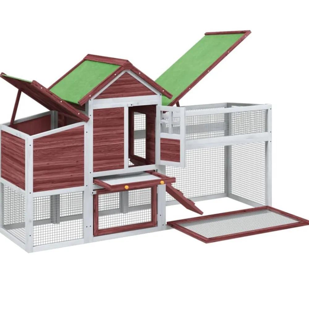 vidaXL Gallinero madera maciza de pino color 186,5x58,5x113 cm Moca Clearance