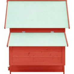 vidaXL Gallinero madera maciza de abeto 150x96x110 cm Rojo y blanco Online