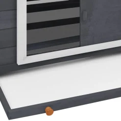 vidaXL Gallinero madera maciza de abeto 150x96x110 cm Gris y blanco Best