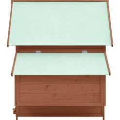 vidaXL Productos Para Mascotas-Gallinero madera maciza de abeto moca y blanco 150x96x110 cm