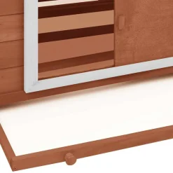 vidaXL Productos Para Mascotas-Gallinero madera maciza de abeto moca y blanco 150x96x110 cm