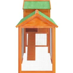 vidaXL Gallinero madera maciza de pino marrón 193x65x117 cm Marrón Hot