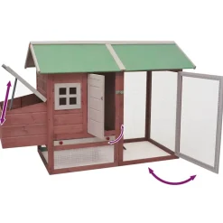 vidaXL Productos Para Mascotas-Gallinero madera maciza de pino y abeto 170x81x110 cm
