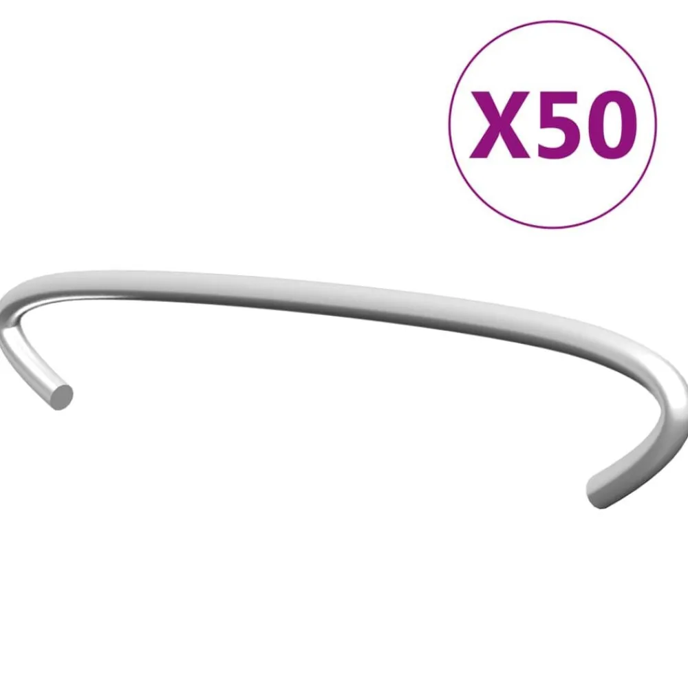 vidaXL Vallas De Jardín-Ganchos de gaviones 50 unidades acero galvanizado 10 cm