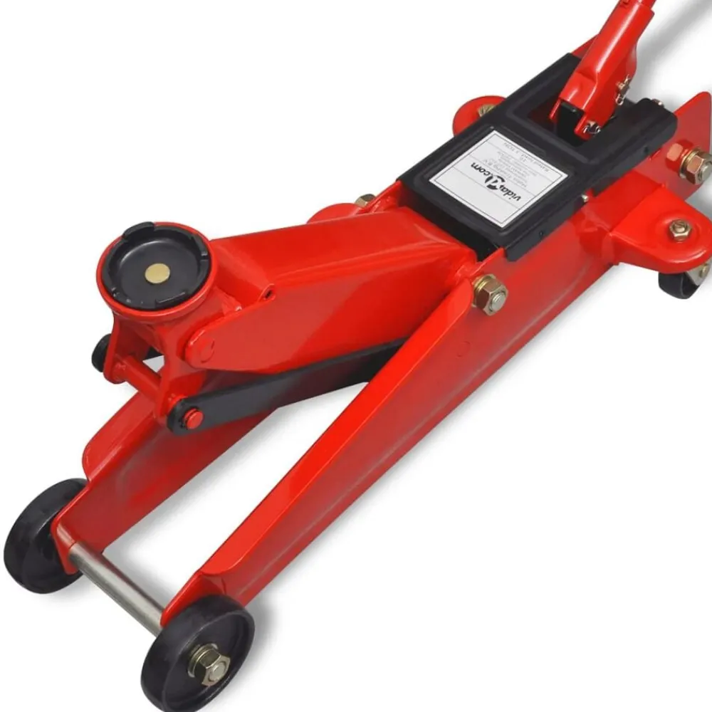 vidaXL Gato hidráulico bajo 3 toneladas rojo Discount