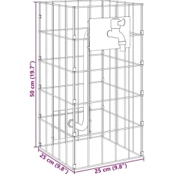 vidaXL Grifo de Gabión Plateado 26 x 25 x 50 cm Acero inoxidable Sale