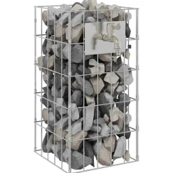vidaXL Grifo de Gabión Plateado 26 x 25 x 50 cm Acero inoxidable Sale