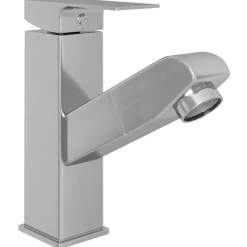 vidaXL Grifo de lavabo de baño función extraíble 157x172 mm Plateado Clearance
