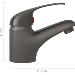 vidaXL Grifo mezclador de lavabo 13x10 cm Gris Best
