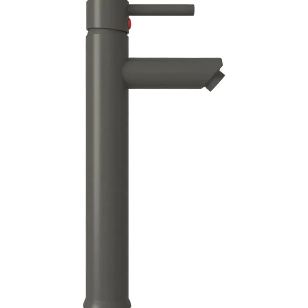 vidaXL Grifo mezclador de cuarto de baño 12x30 cm Gris Discount