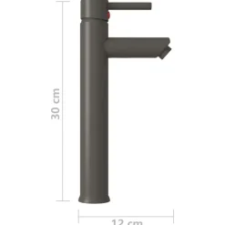 vidaXL Grifo mezclador de cuarto de baño 12x30 cm Gris Discount