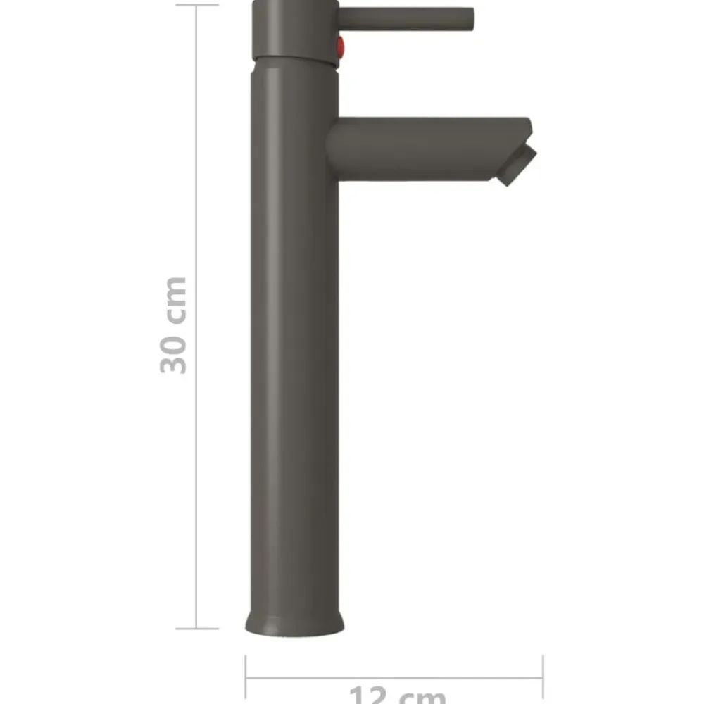 vidaXL Grifo mezclador de cuarto de baño 12x30 cm Gris Discount
