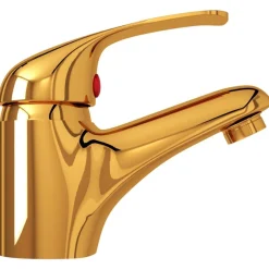 vidaXL Grifo mezclador de lavabo 13x10 cm Dorado Outlet