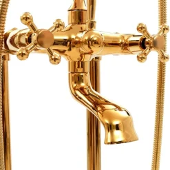 vidaXL Grifo para bañera de pie acero inoxidable 99,5 cm Dorado Hot