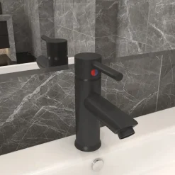 vidaXL Fontanería-Grifo para lavabo de baño acabado 130x176 mm