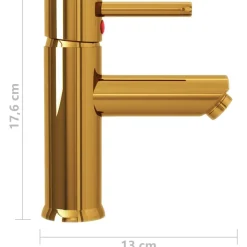 vidaXL Grifo para lavabo de baño acabado 130x176 mm Dorado Hot