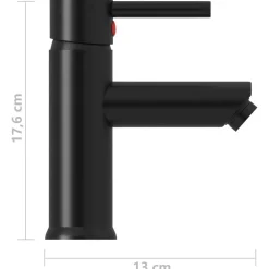vidaXL Grifo para lavabo de baño acabado 130x176 mm Negro
