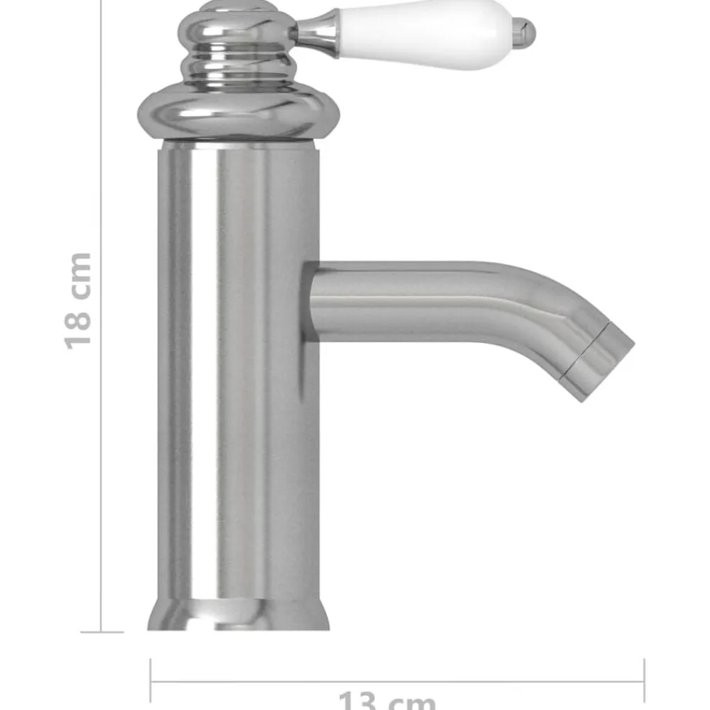 vidaXL Grifo para lavabo de baño 130x180 mm Plateado