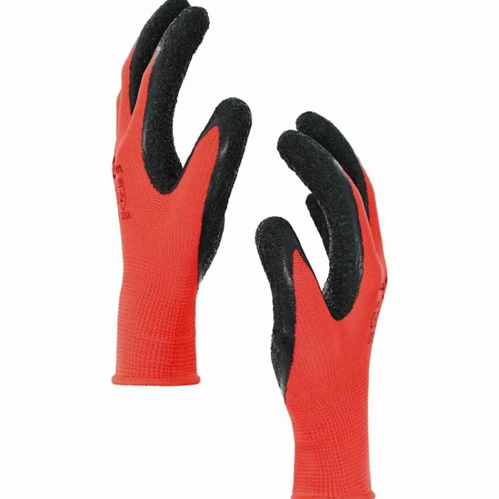 vidaXL Equipo De Protección Para El Trabajo-Guantes de Trabajo 12 pcs Rojo y Negro 7 / S