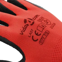 vidaXL Equipo De Protección Para El Trabajo-Guantes de Trabajo 12 pcs Rojo y Negro 7 / S