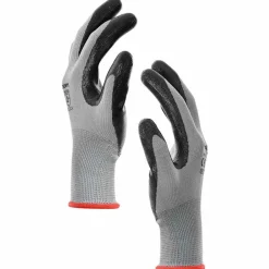 vidaXL Guantes de Trabajo 12 pcs Gris y Negro 7 / S Poliéster Outlet