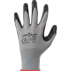 vidaXL Guantes de Trabajo 12 pcs Gris y Negro 7 / S Poliéster Outlet