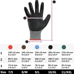 vidaXL Guantes de Trabajo 12 pcs Gris y Negro 7 / S Poliéster Outlet