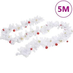 vidaXL Decoración-Guirnalda de Navidad decorada con bolas 5 m