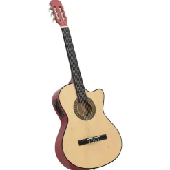vidaXL Arte Y Ocio-Guitarra clásica occidental con ecualizador y 6 cuerdas