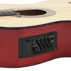 vidaXL Arte Y Ocio-Guitarra clásica occidental con ecualizador y 6 cuerdas