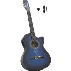 vidaXL Guitarra clásica occidental con ecualizador y 6 cuerdas Azul Sale