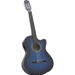 vidaXL Guitarra clásica occidental con ecualizador y 6 cuerdas Azul Sale