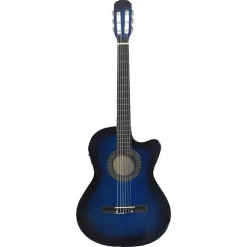 vidaXL Guitarra clásica occidental con ecualizador y 6 cuerdas Azul Sale