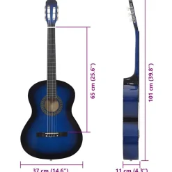 vidaXL Arte Y Ocio-Guitarra clásica para principiantes madera de tilo 4/4 39