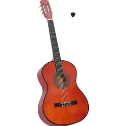 vidaXL Arte Y Ocio-Guitarra clásica para principiantes madera tilo negro 4/4 39"