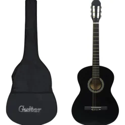 vidaXL Arte Y Ocio-Guitarra clásica para principiantes con funda 4/4 39"