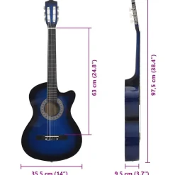 vidaXL Arte Y Ocio-Guitarra Clásica Western Cutaway con 6 cuerdas 38