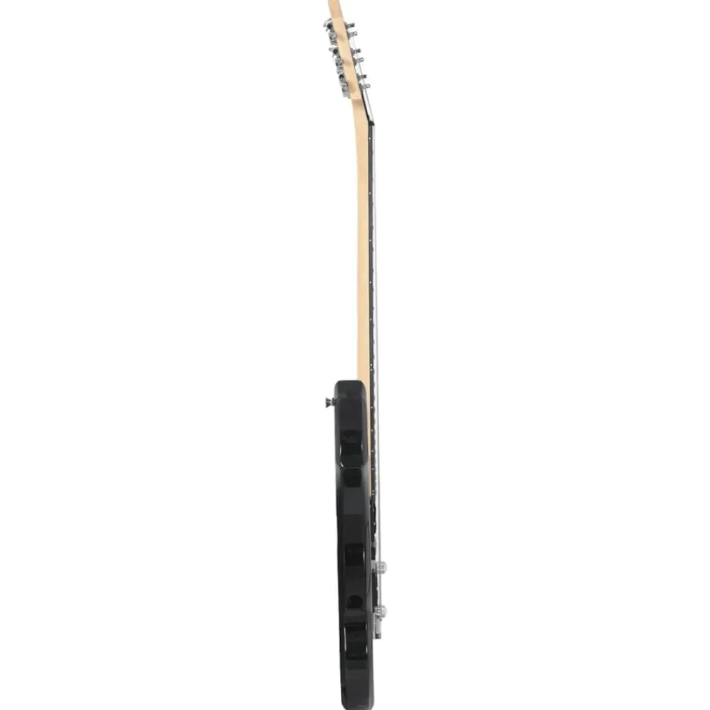 vidaXL Arte Y Ocio-Guitarra eléctrica principiantes con funda marrón negro 4/4 39"