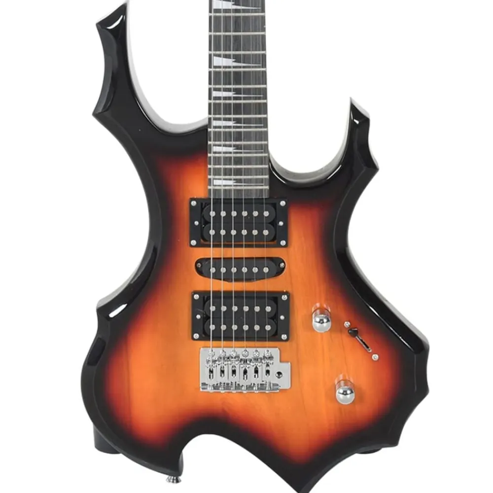 vidaXL Arte Y Ocio-Guitarra eléctrica principiantes con funda marrón negro 4/4 39"