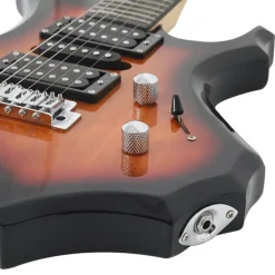 vidaXL Arte Y Ocio-Guitarra eléctrica principiantes con funda marrón negro 4/4 39