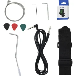 vidaXL Arte Y Ocio-Guitarra eléctrica principiantes con funda marrón negro 4/4 39