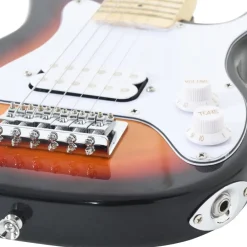 vidaXL Arte Y Ocio-Guitarra eléctrica para niños con funda marrón y blanco 3/4 30