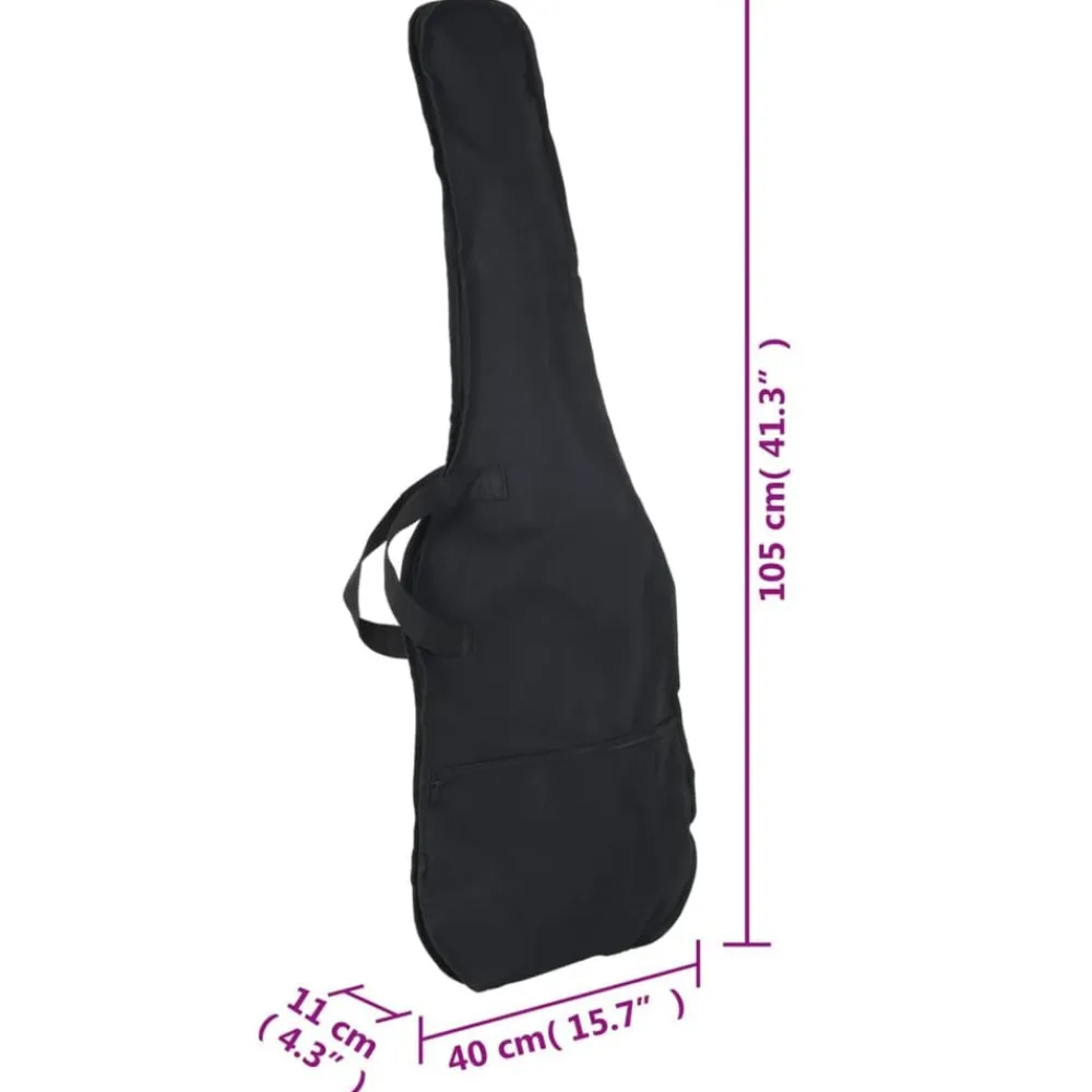 vidaXL Arte Y Ocio-Guitarra eléctrica principiante con funda marrón blanco 4/4 39"