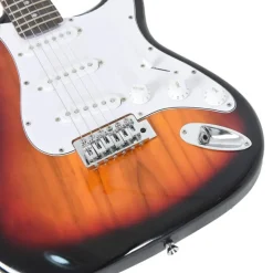 vidaXL Arte Y Ocio-Guitarra eléctrica principiante con funda marrón blanco 4/4 39