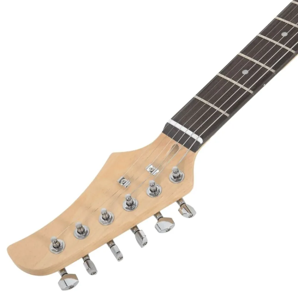 vidaXL Arte Y Ocio-Guitarra eléctrica principiante con funda marrón blanco 4/4 39"