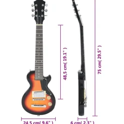vidaXL Guitarra eléctrica para niños con funda marrón y negro 3/4 30