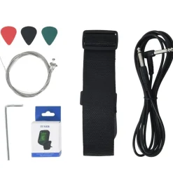 vidaXL Guitarra eléctrica para niños con funda marrón y negro 3/4 30