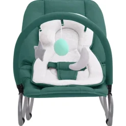 vidaXL Hamaca mecedora para bebés de acero Verde Outlet